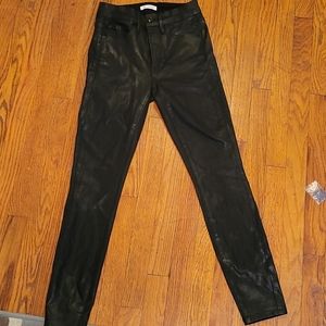 Good American black coated demin jeans
